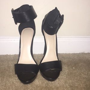 A open toed black heel